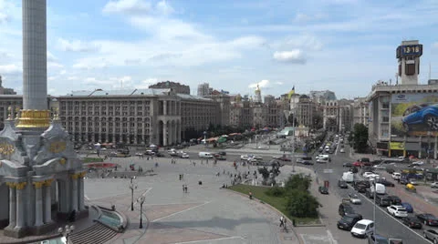 Kiev, Independence Square 스톡 동영상 24765124