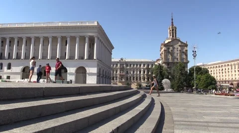 Kiev, independence square, large stage Stock Footage 64901163
