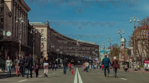 Kiev Khreshchatyk Stock Footage 51429992