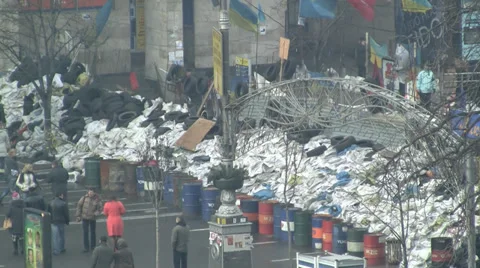 Kiev Maidan 스톡 동영상 34111297