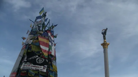 Kiev Maidan 스톡 동영상 34122685