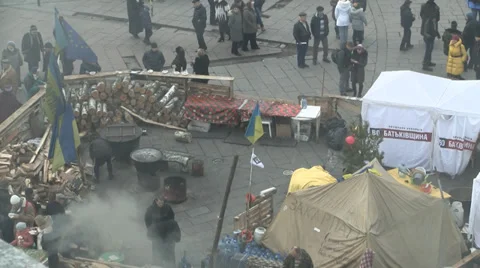 Kiev Maidan 스톡 동영상 34125018