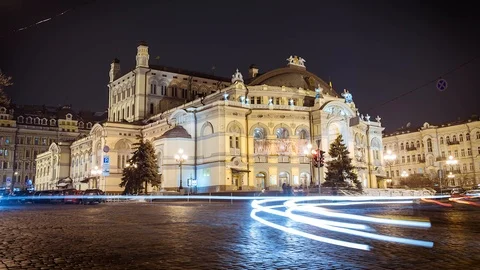 Kiev at Night Stock Footage 86897486