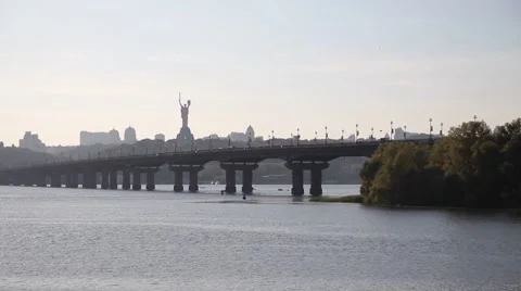Kiev, Paton Bridge Stock Footage 47308170