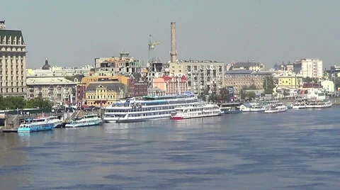 Kiev, River port Stock Footage 59859785