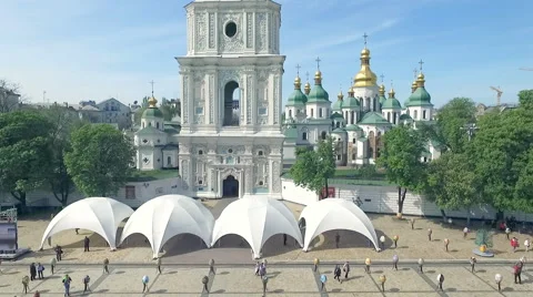 Kiev Sophia Square, Bohdan Khmelnytsky on Horseback Stock Footage 63410075