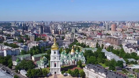 Kiev Sophia Square, shooting drones Stock Footage