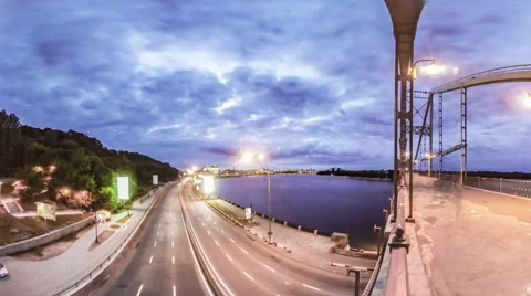Kiev. View From the Pedestrian Bridge Stock Footage 67172310