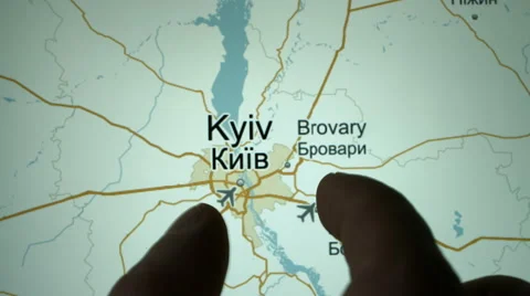 Kiev on the world map Stock Footage 47753979