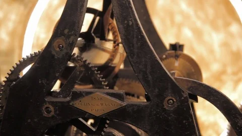 Kiev.mechanism of 1858, Ancient Tower Clock, the Movement of Clock Stock Footage 74871353