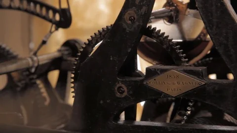 Kiev.mechanism of 1858, Ancient Tower Clock, the Movement of Clock Stock Footage 74872574