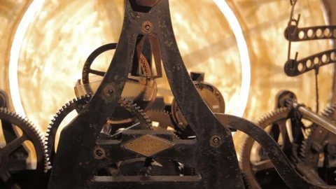 Kiev.mechanism of 1858, Ancient Tower Clock, Clock-Chime, the Movement of Clock  Stock Footage 74872998