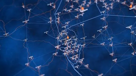 Kigali map big data visualization. Futuristic map infographic of city in Rwanda 스톡 일러스트