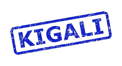 KIGALI Stamp with Corroded Surface and Rounded Rectangle Frame 스톡 일러스트