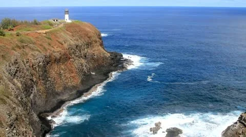 Kilauea Lighthouse on Kauai Stock Footage 10752115