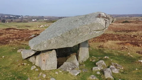 The Kilclooney Dolmen is neolithic monument dating back to 4000 to 3000 BC Stock Footage