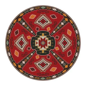 Kilim round design element  Illustrazione stock