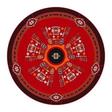Kilim round design element Stock Illustration