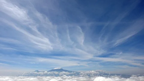 Kilimandjaro over the clouds Stock Footage 81396899