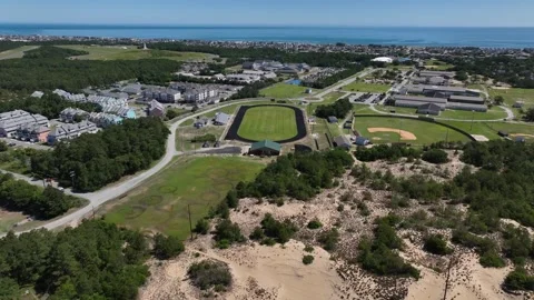 Kill Devil Hills, NC natural sand Dunes Wright Brothers Memorial NC coast Video stock 277066244