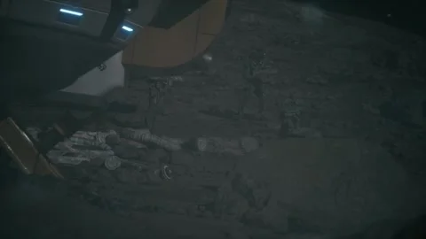 Kill enemies with sci-fi tech arrow in heroes stealth mission Stock Footage 248783373