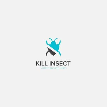 Kill The Insect Logo with modern insecticide pest killer Stock-Illustration