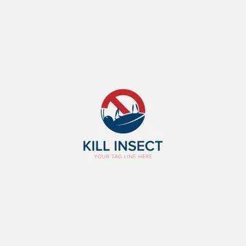 Kill The Insect Logo with modern logo and pest control logo Stock-Illustration