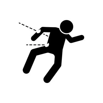 Kill man bullet icon. Simple warning armed man icons for ui and ux website or Stock Illustration