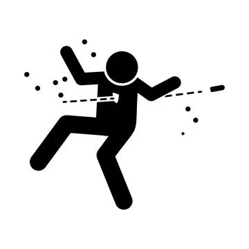 Kill man shoot icon. Simple warning armed man icons for ui and ux website or Stock Illustration