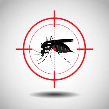 Kill mosquito , flat icon design,logo Stock Illustration