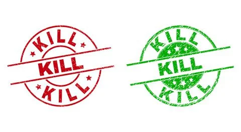 KILL Round Seals Using Corroded Style Stock Illustration