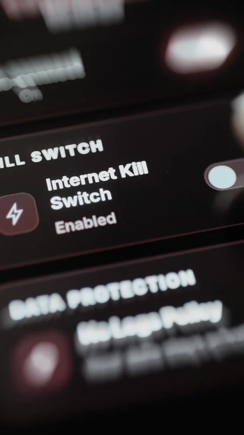 Kill switch and DNS protection secure mobile browsing Stock Footage 342495369