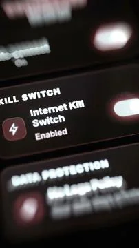 Kill switch and DNS protection secure mobile browsing Stock Photos