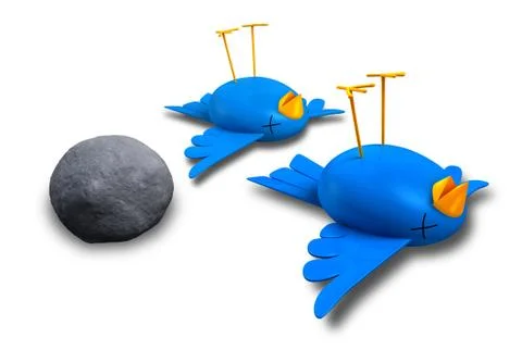 Kill two birds with one stone Stock Illustration