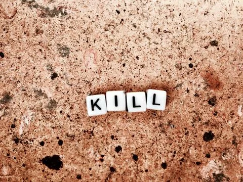 Kill white letters Stock Photos