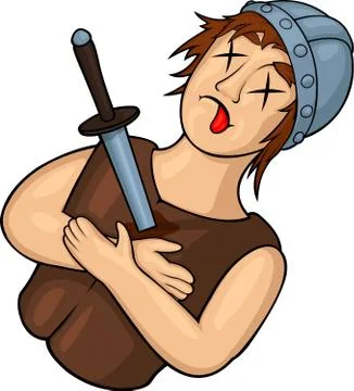 Killed medieval hero Stock Illustration