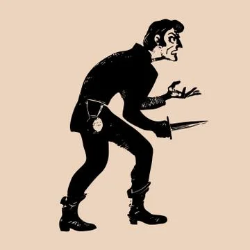 Killer etching Stock Illustration