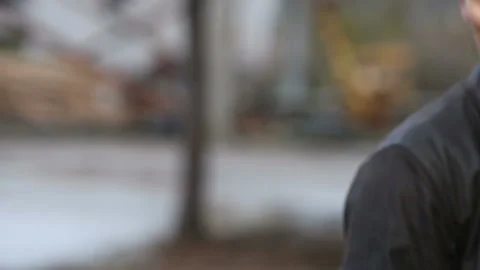 Killer with gun close-up on dark background Stock Footage 117915001