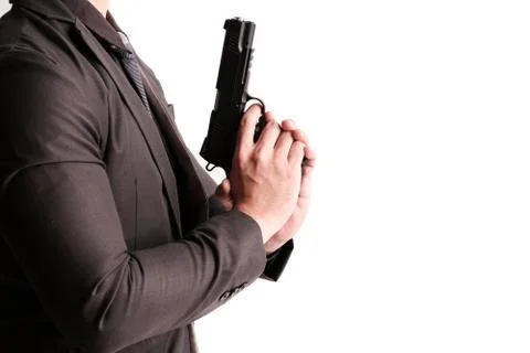 Killer with gun Stock Photos