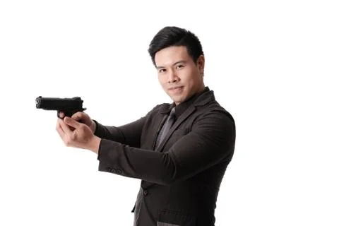 Killer with gun Stock Photos