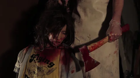 Killer With His Victim Video stock 117291098