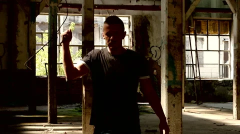 Killer with a knife Stock Footage 40605643