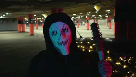 The killer is ready for the Purge. Stock Footage 141004048