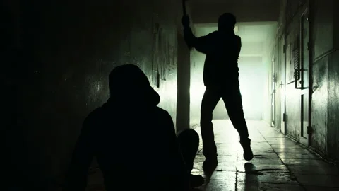 The killer steps on an unarmed person Stock Footage 166959631