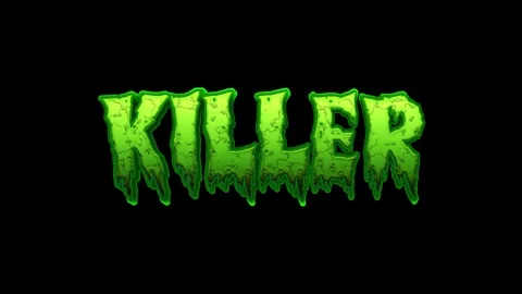 Killer text animation over dark background Stockbeeldmateriaal 261887919