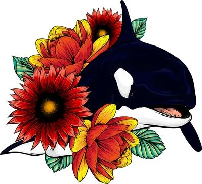 Killer Whale or Orca vector illustration design Ilustración de archivo