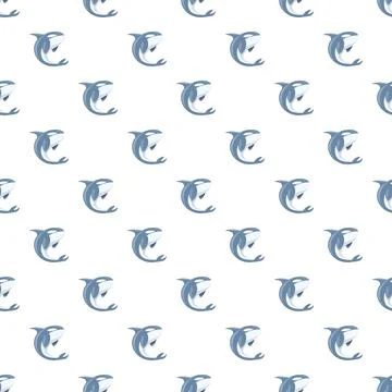 Killer whale orca seamless pattern vector background Illustrazione stock