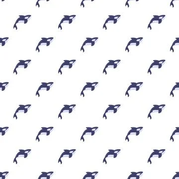 Killer whale pattern flat design seamless wallpaper Illustrazione stock