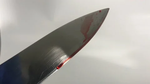 The killer's bloody knife Stock Footage 146711240