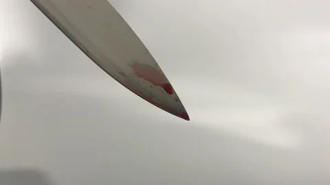 The killer's bloody knife Stock Footage 146711291